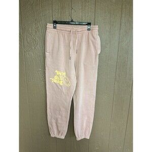Fanjoy Pink Sweatpants Joggers Women's XL with Pockets "We're Still Young" Relax